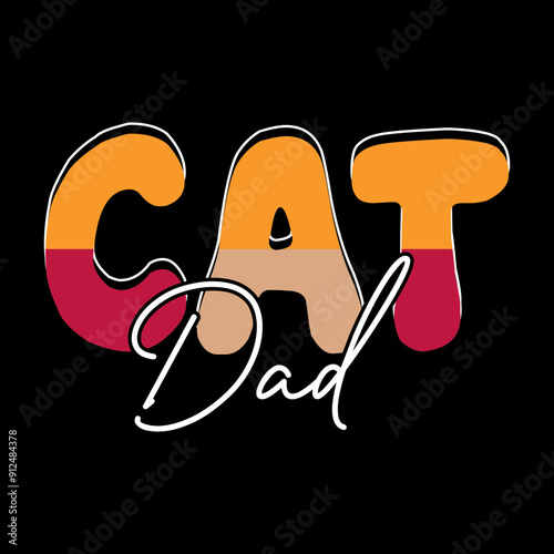 Cat Dad T-Shirt Design Lover