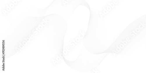 Modern white flowing wave lines and glowing moving lines. Futuristic technology and sound wave lines background. Vector Abstract white digital blend wave lines and technology background.