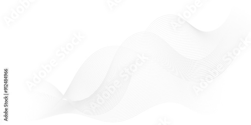 Modern white flowing wave lines and glowing moving lines. Futuristic technology and sound wave lines background. Vector Abstract white digital blend wave lines and technology background. 