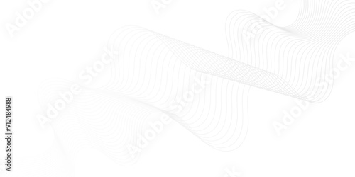 Modern white flowing wave lines and glowing moving lines. Futuristic technology and sound wave lines background. Vector Abstract white digital blend wave lines and technology background. 