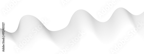 Modern white flowing wave lines and glowing moving lines. Futuristic technology and sound wave lines background. Vector Abstract white digital blend wave lines and technology background. 
