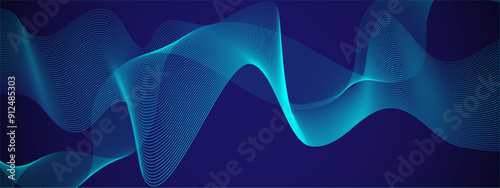 Modern white and blue flowing wave blend glowing moving lines. Futuristic technology and sound wave lines background. Abstract white digital blend wave line vector technology background.