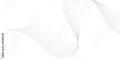 Modern white flowing wave lines and glowing moving lines. Futuristic technology and sound wave lines background. Vector Abstract white digital blend wave lines and technology background. 