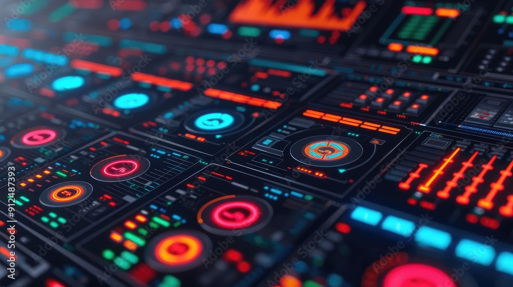 AI-driven automated system control panel, modern design, high-resolution, real-time data, deep learning, interactive analytics, data automation AI-driven automated system control panel, modern design, high-resolution, real-time data, deep learning, interactive analytics, data automation