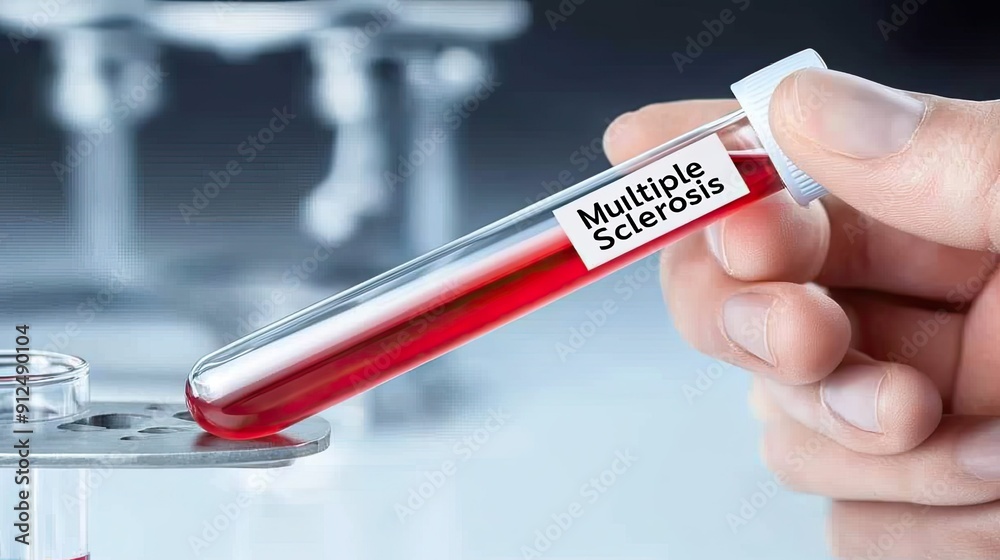Fototapeta premium Examination of Blood Sample for Multiple Sclerosis Testing in a Laboratory