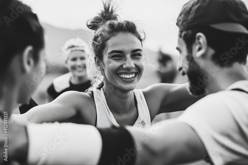 Friends supporting each other during a charity run, shared goals and motivation, kindness