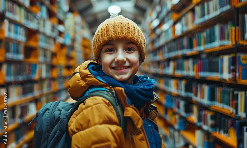 Smiling Boy in Library Smiling Boy in Library