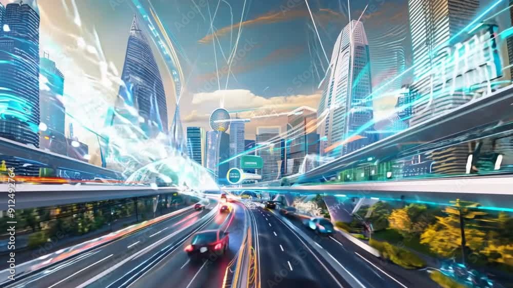Photographs of the smart city of the future Photographs of the smart city of the future