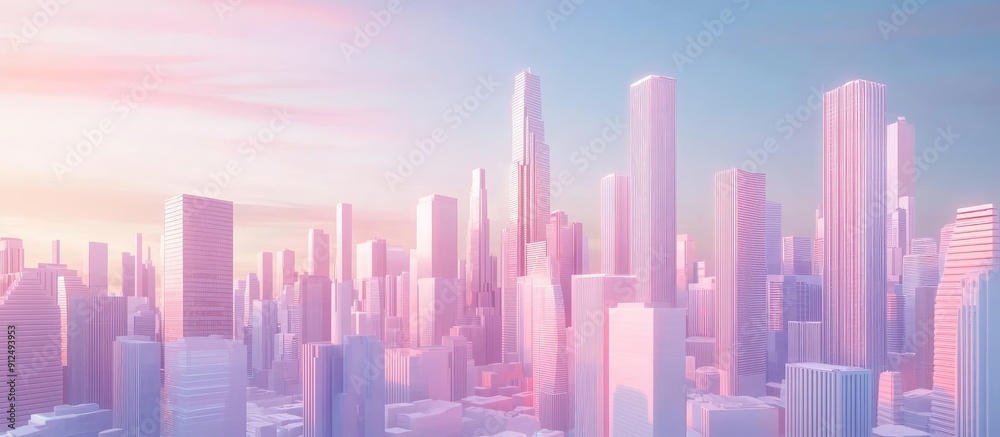 Futuristic 3D cityscape animation with digital skyscrapers Business and technology visualization in 3D rendering Futuristic 3D cityscape animation with digital skyscrapers Business and technology visualization in 3D rendering