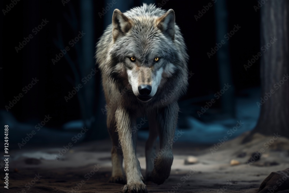 wolf background. Cinematic lighting, with generative ai wolf background. Cinematic lighting, with generative ai