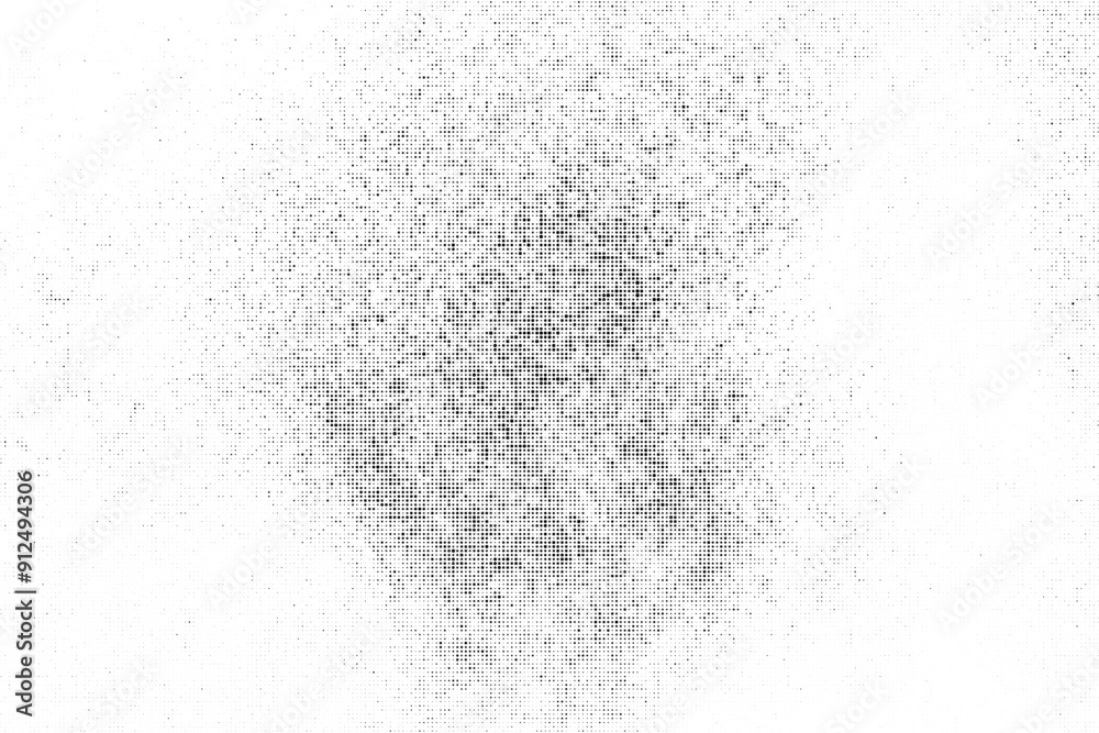 Fototapeta premium Black Comic Texture On White Background. Old Paper. Modern Dotted Futuristic Backdrop. Fade Noise Overlay. Half Tone Noise. Abstract Wall Pattern. Vector Illustration, Eps 10.