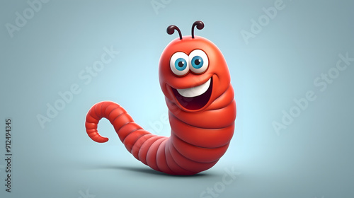 Worm 3d cartoon style photo