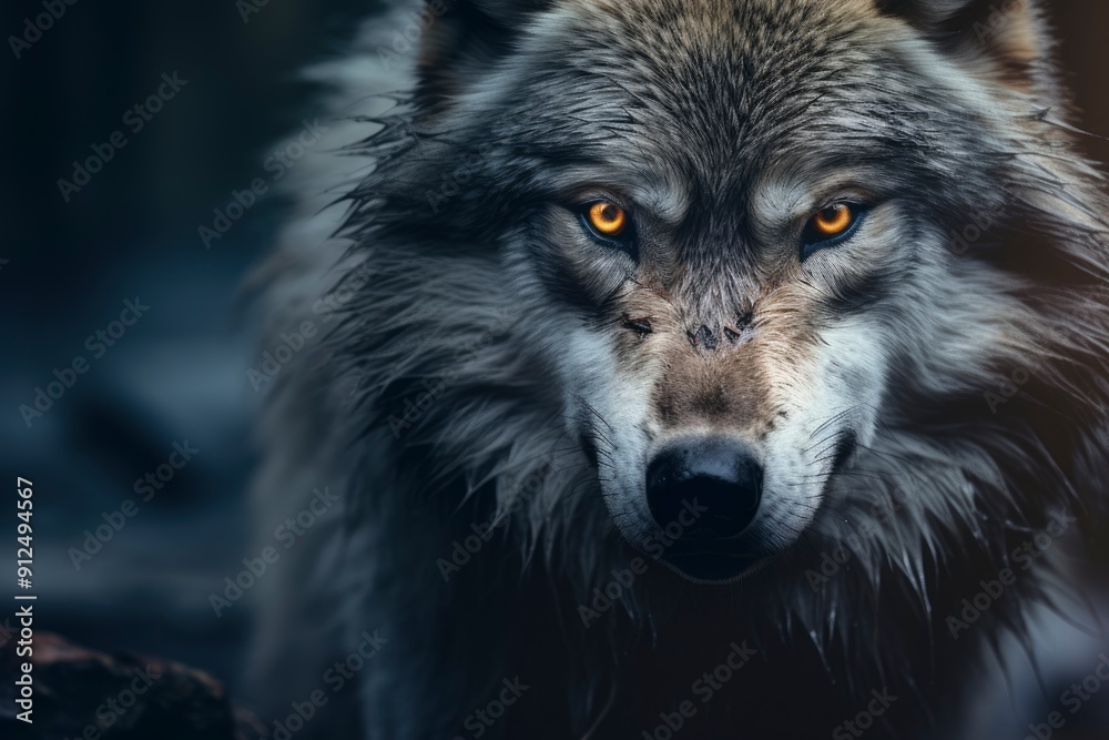 wolf background. Cinematic lighting, with generative ai wolf background. Cinematic lighting, with generative ai