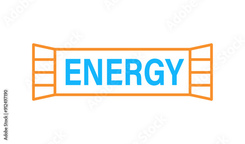 Wrapped energy snack bar Vector outline icon.