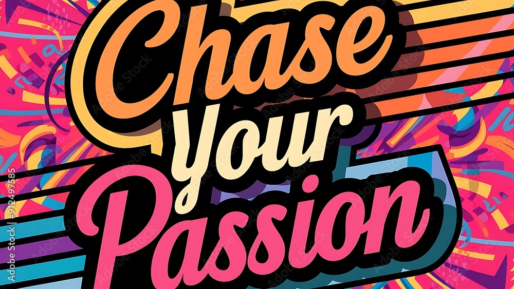 Chase Your Passion colorful background and text (T-shirt Design Motivational Quote, Illustration ,Typography) Chase Your Passion colorful background and text (T-shirt Design Motivational Quote, Illustration ,Typography)