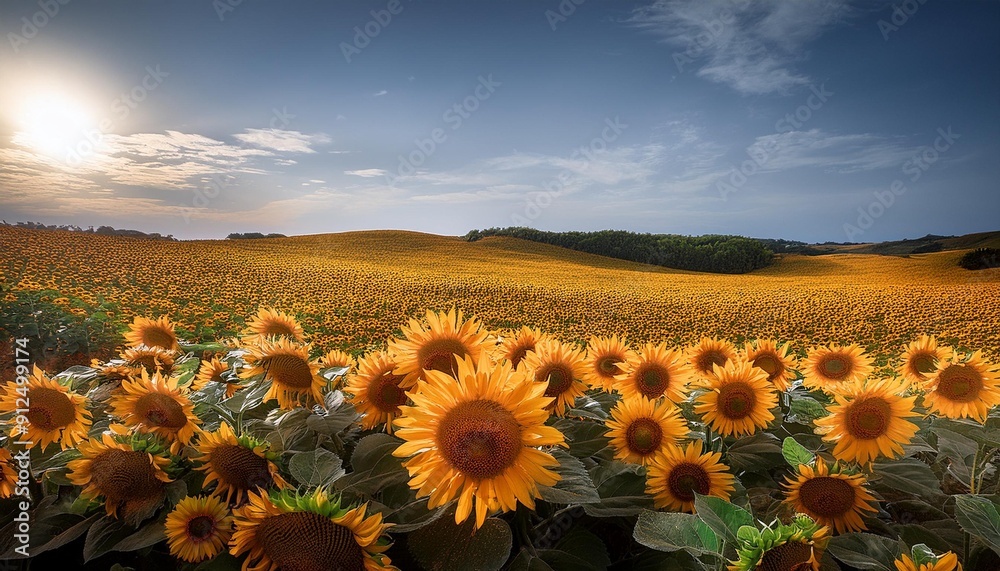 Fototapeta premium Sunflower - Bright and cheerful.