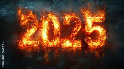 year 2025 with fire