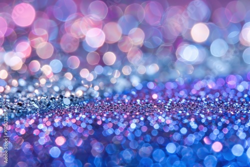 Abstract Background with Bokeh Lights and Sparkles in Blue and Pink Hues