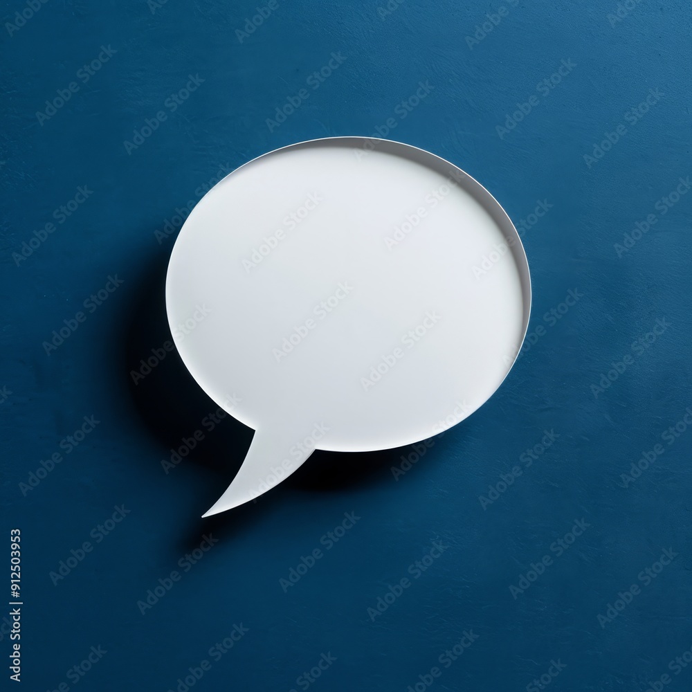 blank speech bubble on a dark blue background