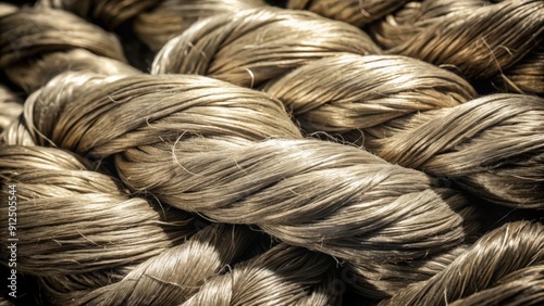 Close-up of Twisted, Natural Fibers photo