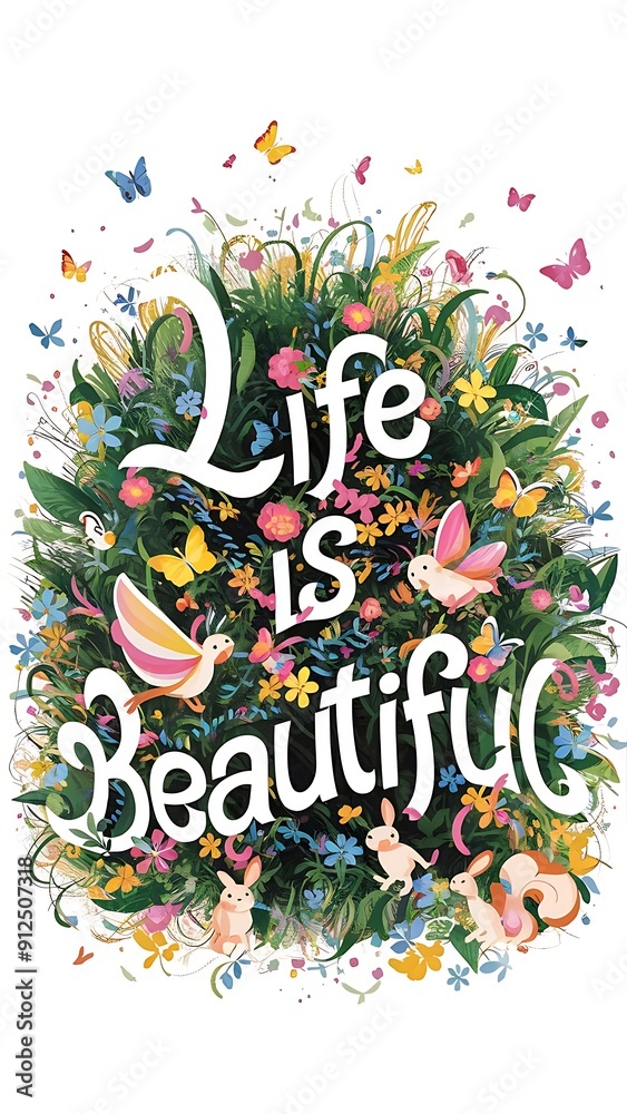 Life is Beautiful colorful background and text (T-shirt Design Motivational Quote, Illustration ,Typography) Life is Beautiful colorful background and text (T-shirt Design Motivational Quote, Illustration ,Typography)