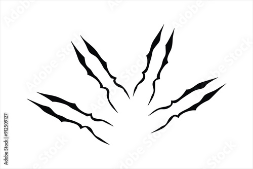 Ripping Monster Claws Vector Illustration.