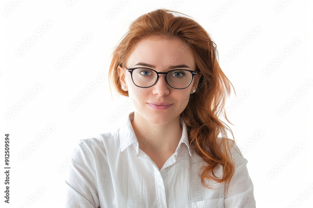 Portrait of a Young Woman Wearing Glasses Portrait of a Young Woman Wearing Glasses