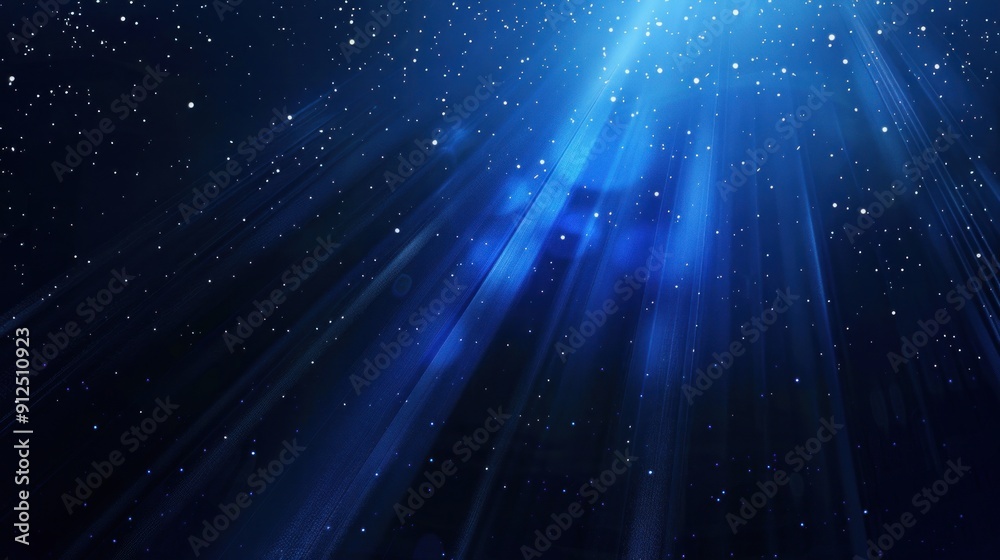 Fototapeta premium Starry Night Sky with Light Rays