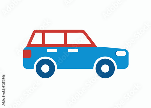 Simple SUV Icon - Vector Graphic Design
