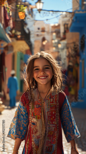 cheerful happy morocco girl photo