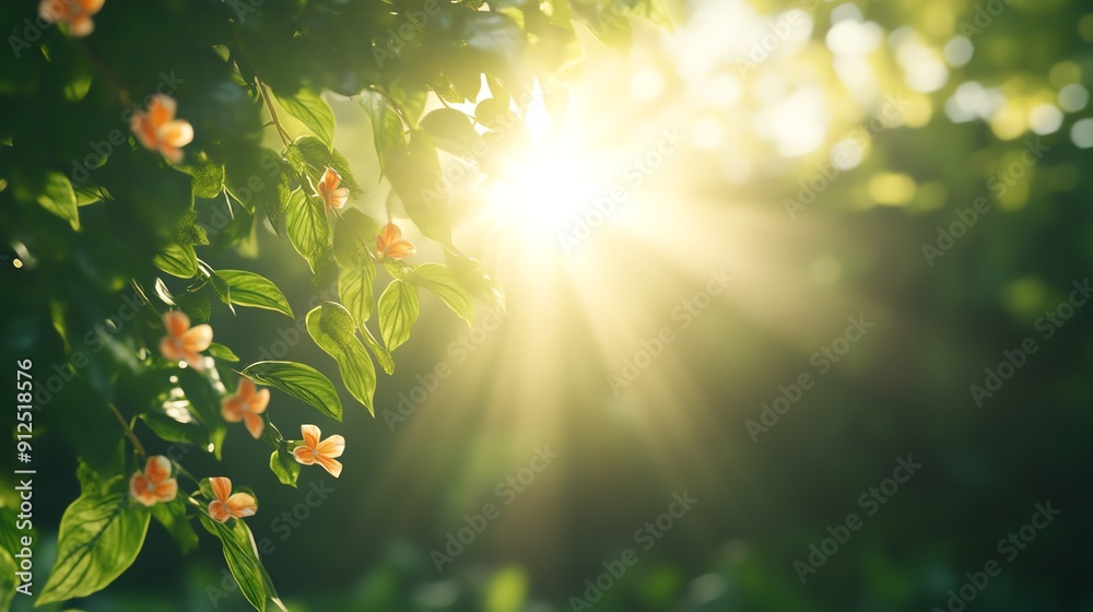 Obraz premium A mesmerizing worms-eye view of a whimsical fantasy forest