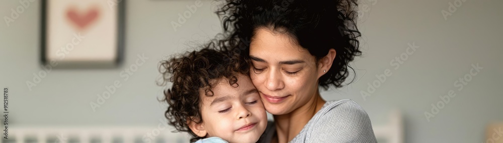 Parent and autistic child sharing a tender moment, emotional bonding, supportive care, inclusive environment, developmental support, loving relationship