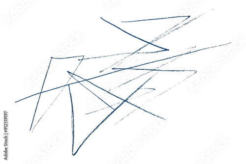 Blue pencil lines on transparent background.