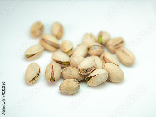 pistachios on a white background