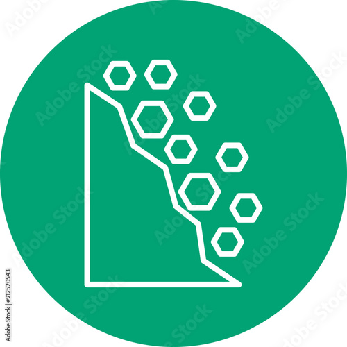 Landslide line circle icon