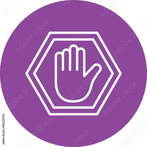 Stop line circle icon