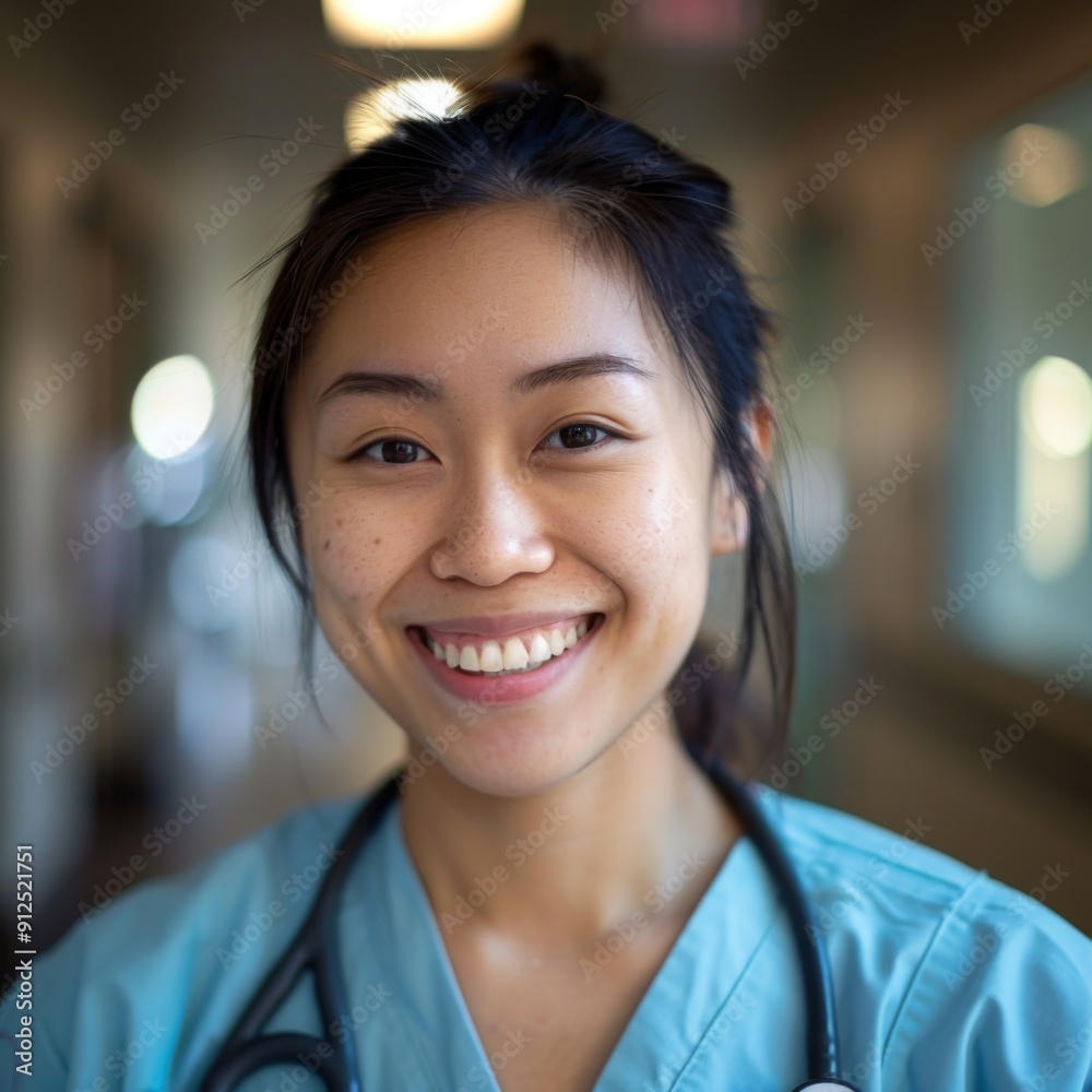 Portrait of a smiling young nurse in hospital Portrait of a smiling young nurse in hospital
