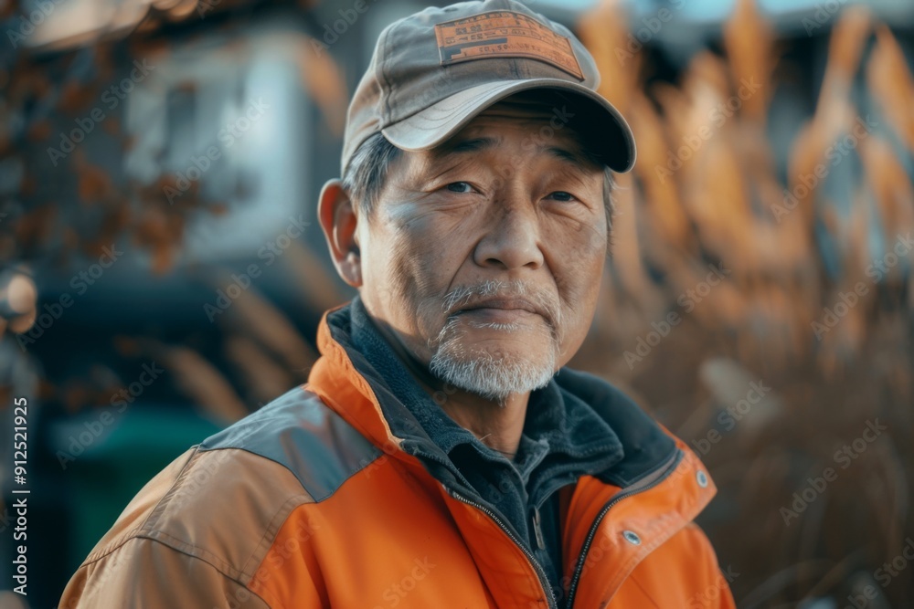 Portrait of a middle aged Asian male Landscaping Laborer Portrait of a middle aged Asian male Landscaping Laborer