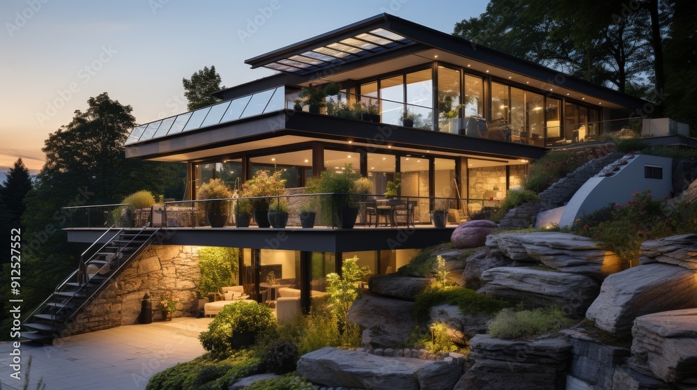 Modern Home on a Hillside