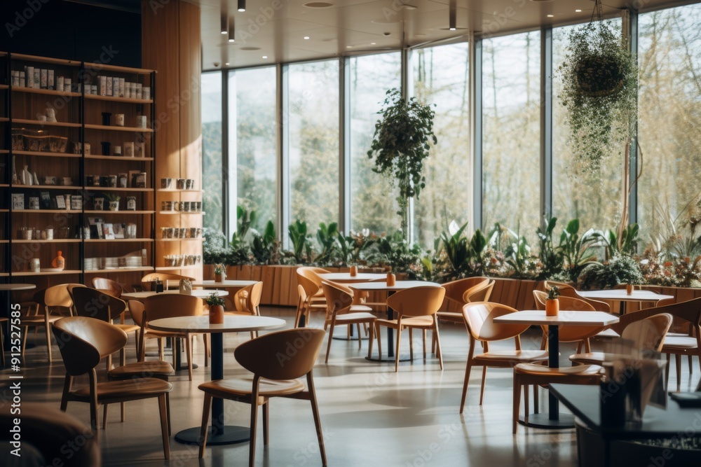 Obraz premium Interior of a modern empty cafe