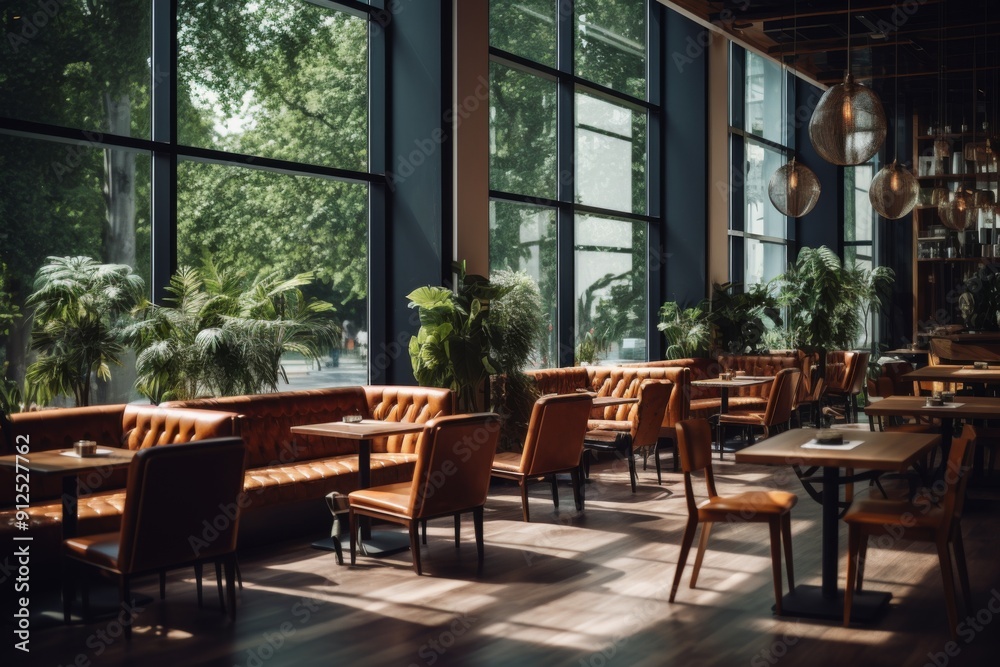 Interior of a modern empty cafe Interior of a modern empty cafe