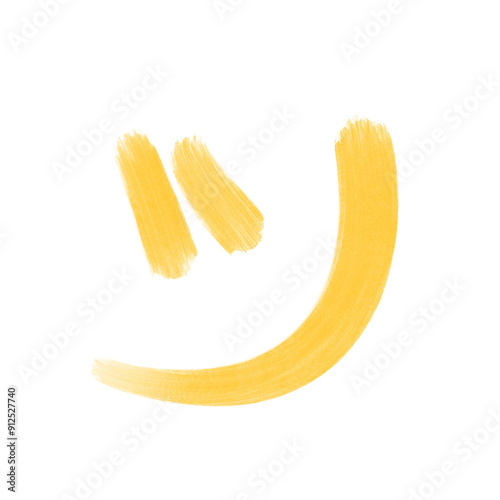 Yellow Smile Brush Stroke Painted Effect
