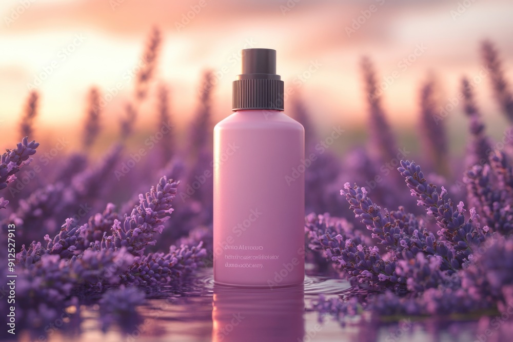 Lavender packaging of ecology cosmetics. Natural background. Lavender packaging of ecology cosmetics. Natural background.