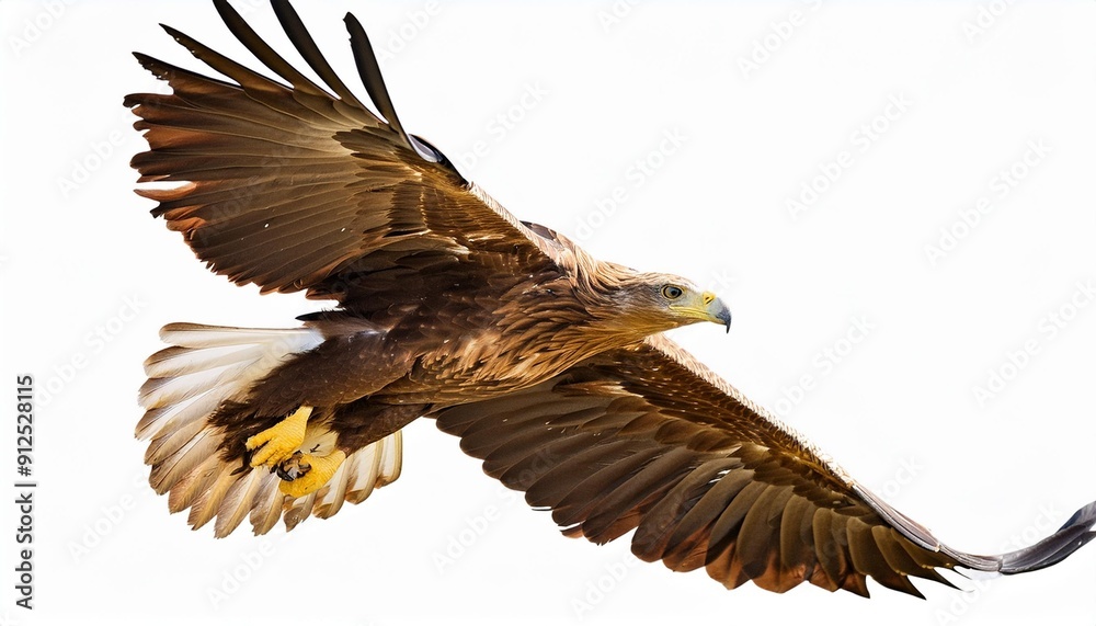 Obraz premium Transparent background of a majestic eagle in flight.