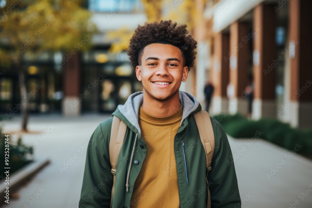 Portrait of a smiling American male student on college campus Portrait of a smiling American male student on college campus