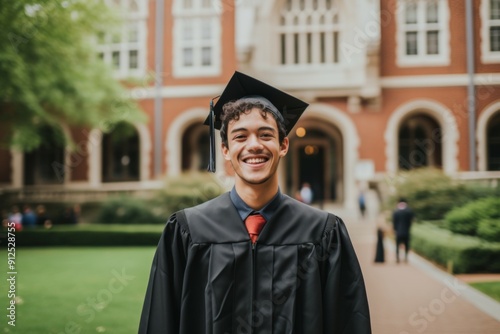 Portrait of a smiling American male student on college campus