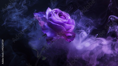 Fantasy purple rose - purple smoke - purple mist