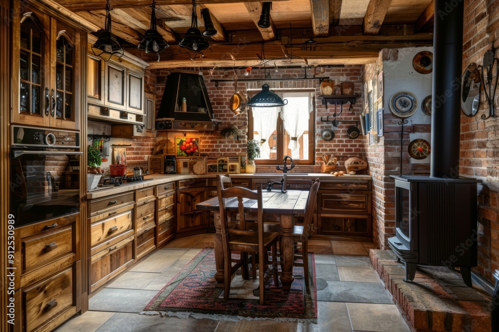 Interior of a country themed style kitchen Interior of a country themed style kitchen