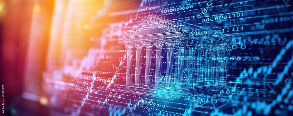 Naklejka premium Securing Digital Banking: A Fusion of Technology and Tradition