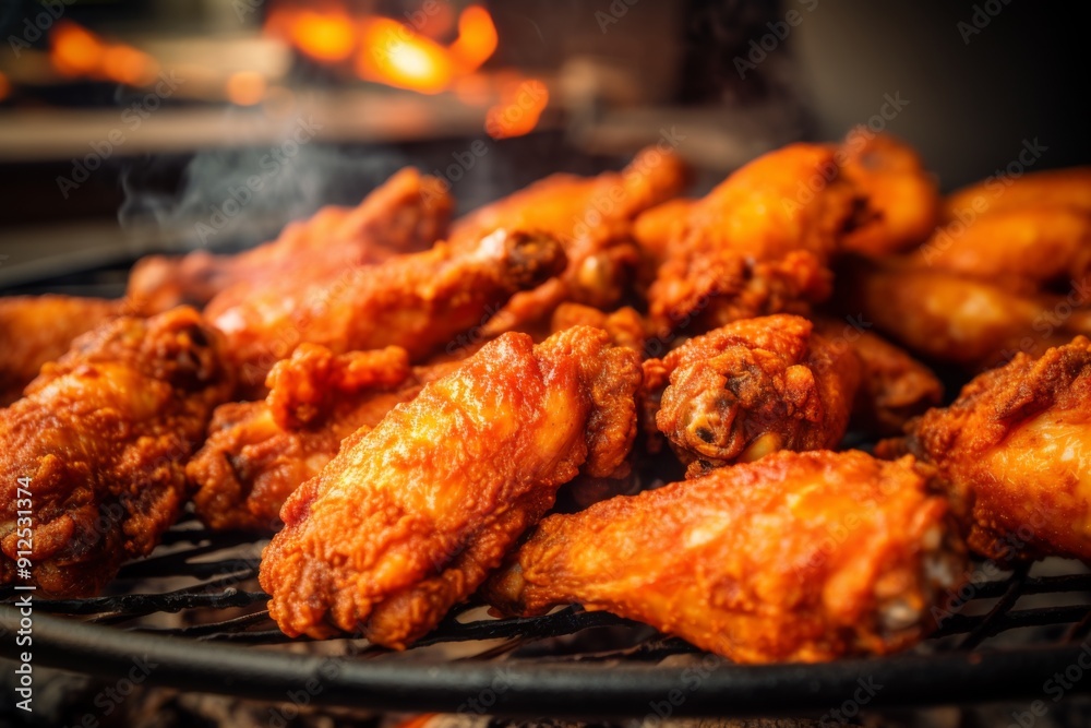 Close up of fried chicken wings Close up of fried chicken wings